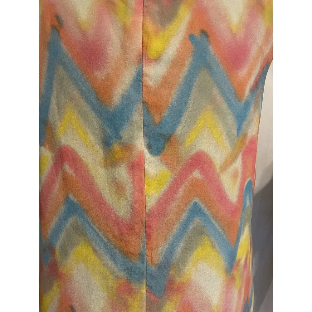NWT Missoni Chevron‎ Zig Zag Pastel Sleeveless Shift Dress Luxury 44 8 $470